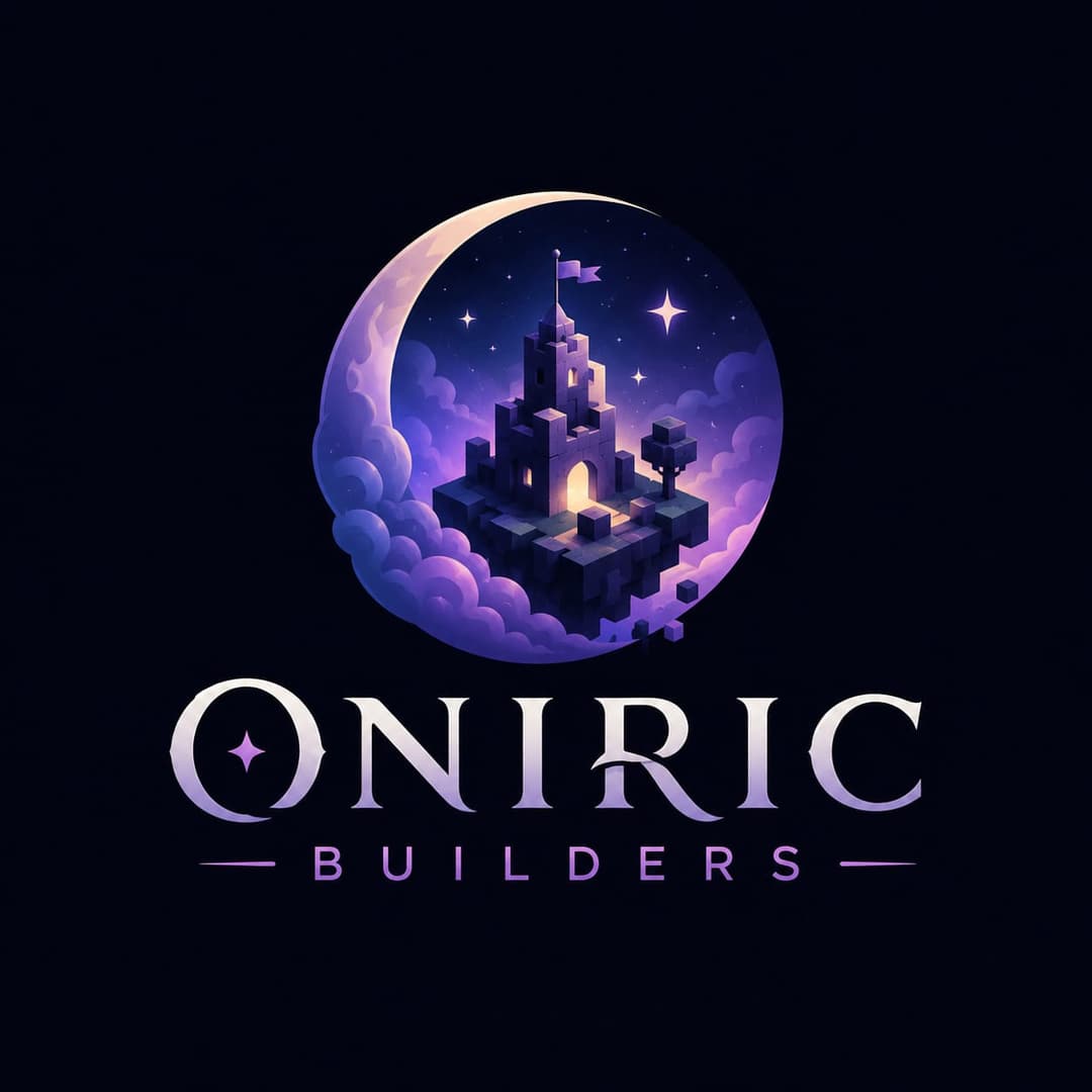 Oniric Builders — logo do castelo onírico flutuante